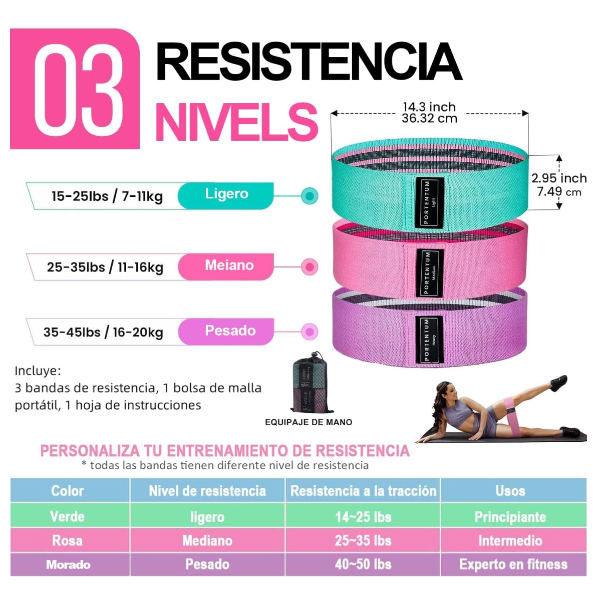 Bandas de Resistencia en Tela SETX3 UNID